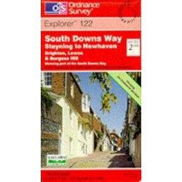 South Downs Way - Steyning to Newhaven (... by Ordnance Survey Sheet map, folded