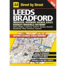 AA Street by Street Leeds, Bradford by AA Publishing Hardback Book